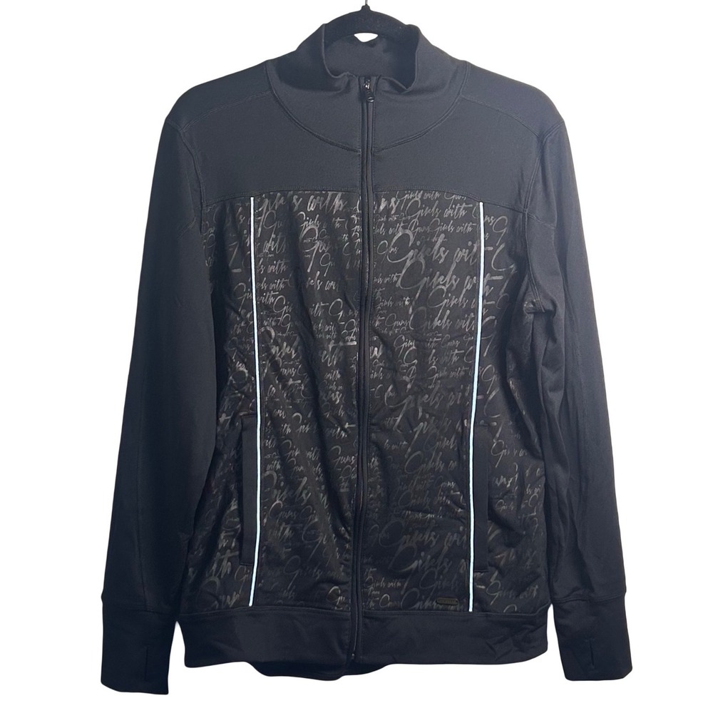 Girls with Guns Active Full Zip Track Jacket Size‎ XL Activewear Gym Workout